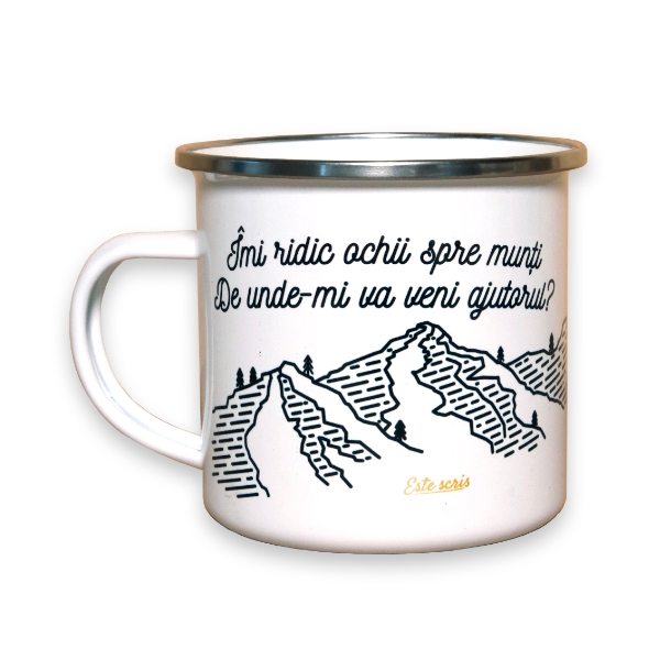 “Îmi ridic ochii spre munți… De unde-mi va veni ajutorul? Ajutorul îmi vine de la Domnul, care a făcut cerurile și pământul.”

Psalm 121: 1, 2

Interzisă folosirea la cuptorul cu microunde.